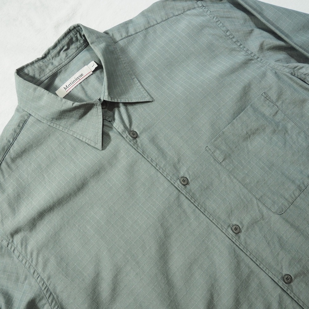 Matinique Sz L Men’s Sage Green Button-Down Casual Shirt